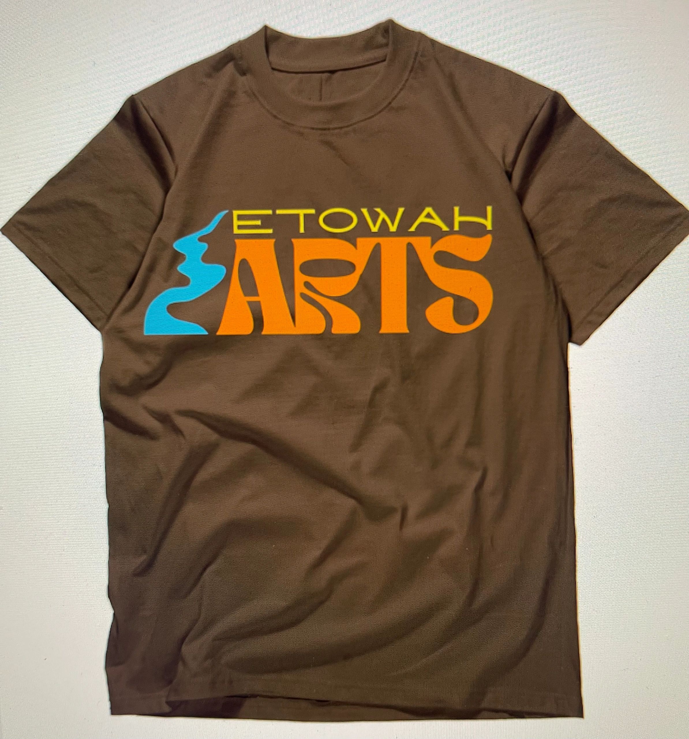 Brown Etowah Arts logo T-shirt